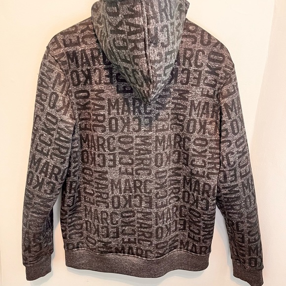 Marc Ecko - Men’s Medium - Fuzzy Black & Grey Hoodie - - Picture 9 of 16